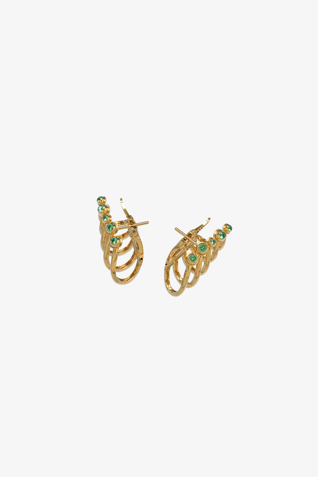 Yellow Gold Earrings With Emeralds