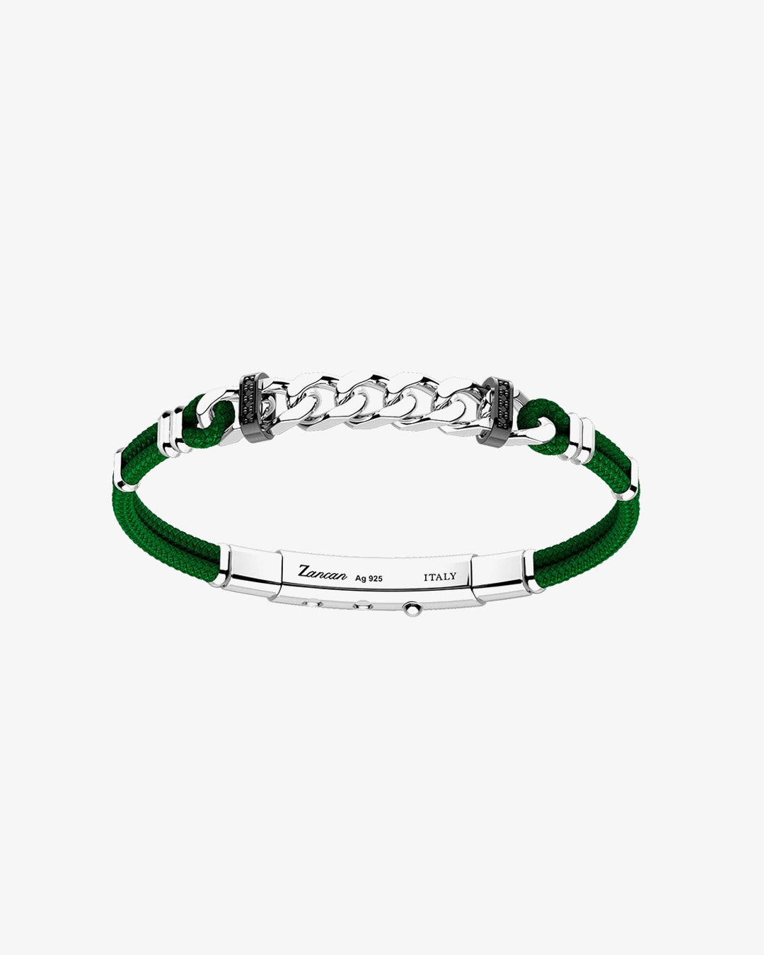 Silver bracelet with black crystal II