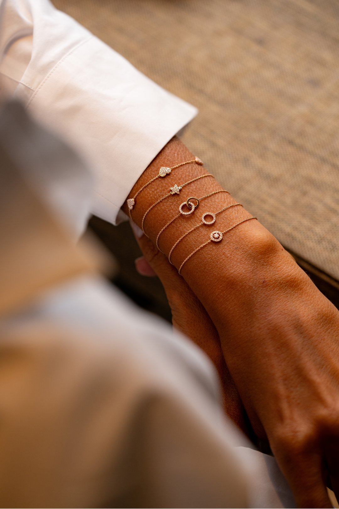 Pink Gold Bracelet with Diamond Arch