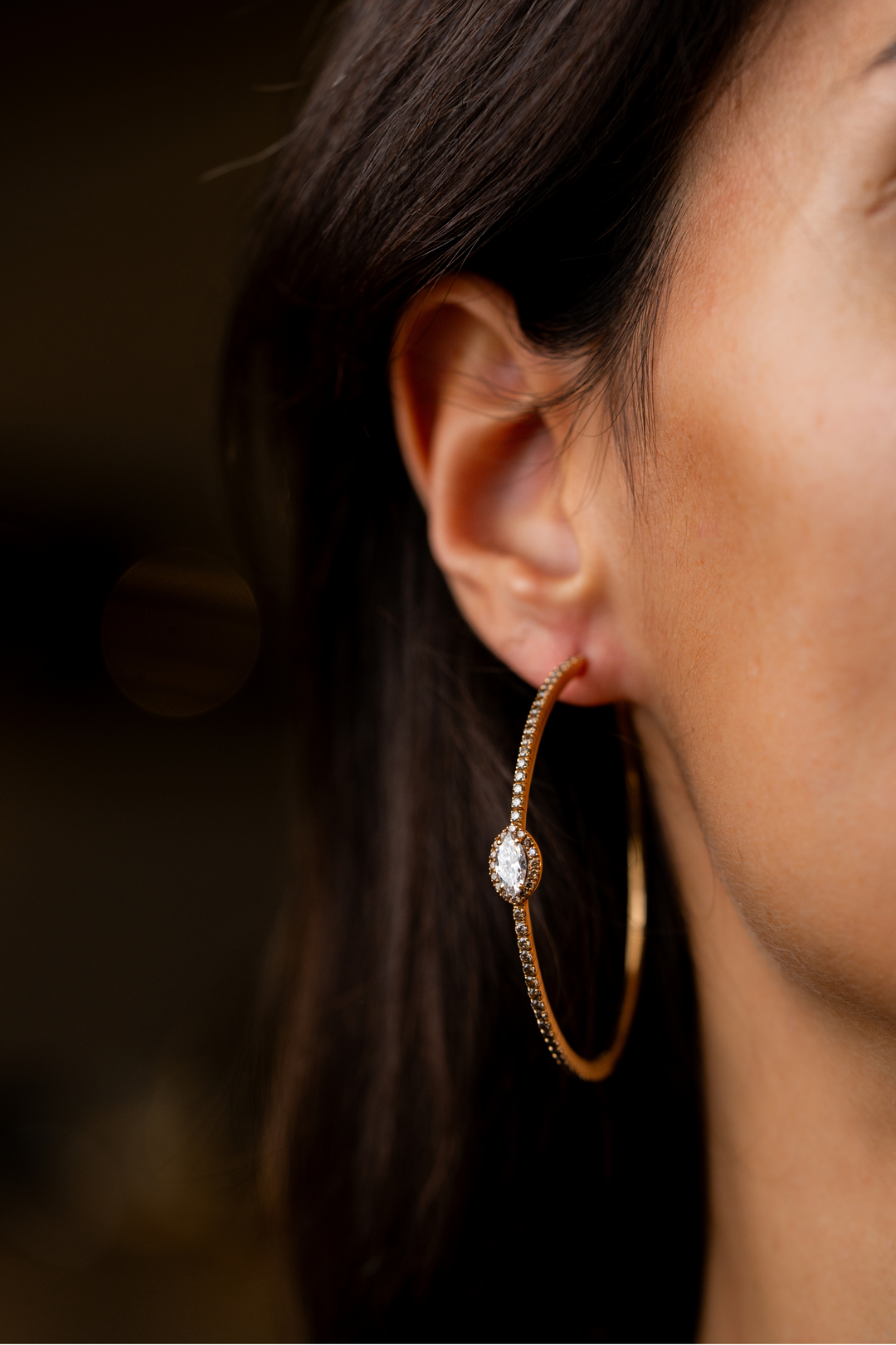 Large Hoops in Gold and Diamonds