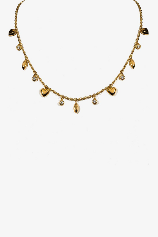 Heart Gold and Diamonds Necklace