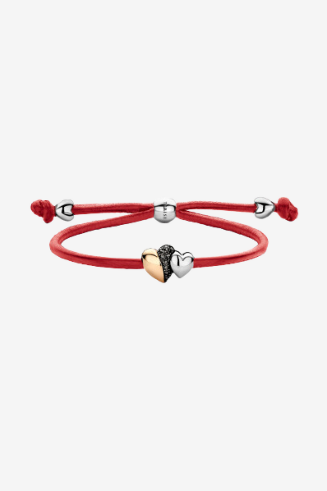 Leather Bracelet with Two Hearts