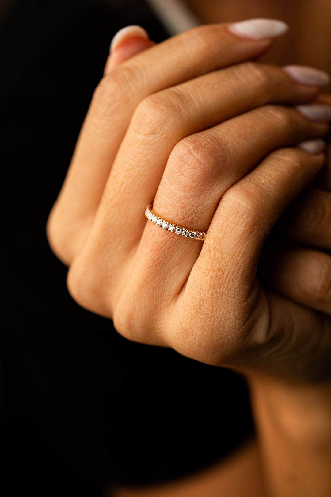 Pink Gold and Diamonds Engagement Ring