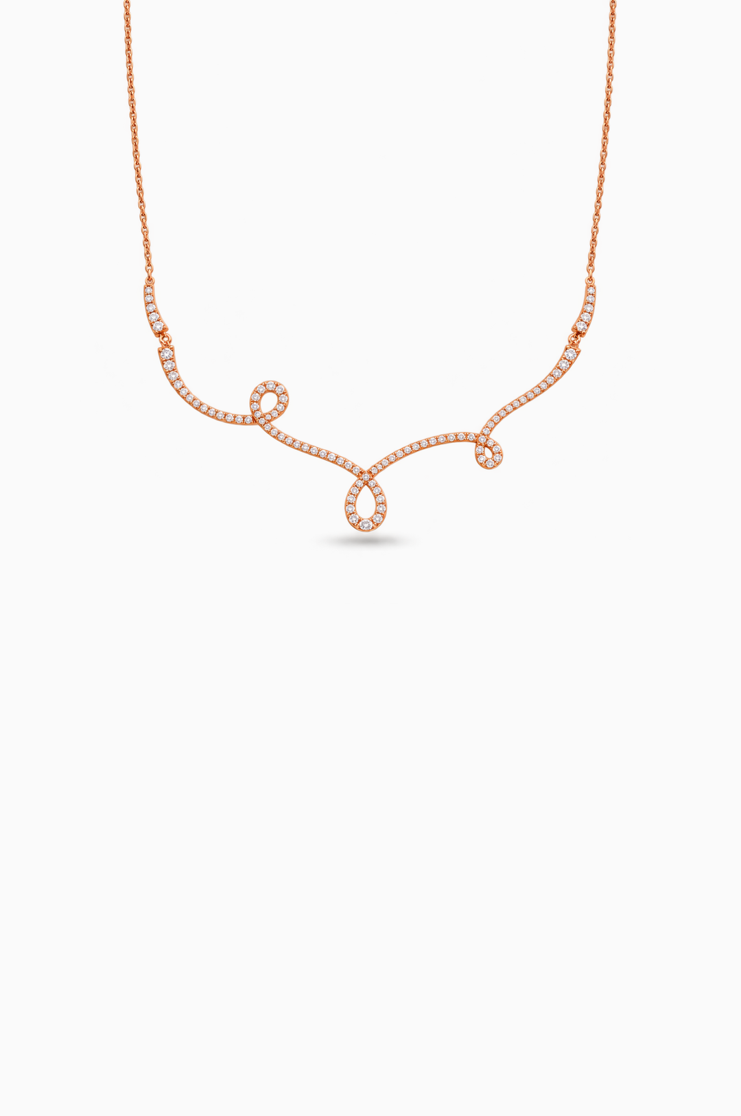 Pink Gold Maison Rose Necklace with Diamonds