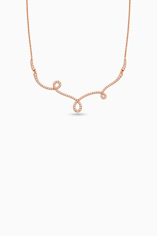 Pink Gold Maison Rose Necklace with Diamonds