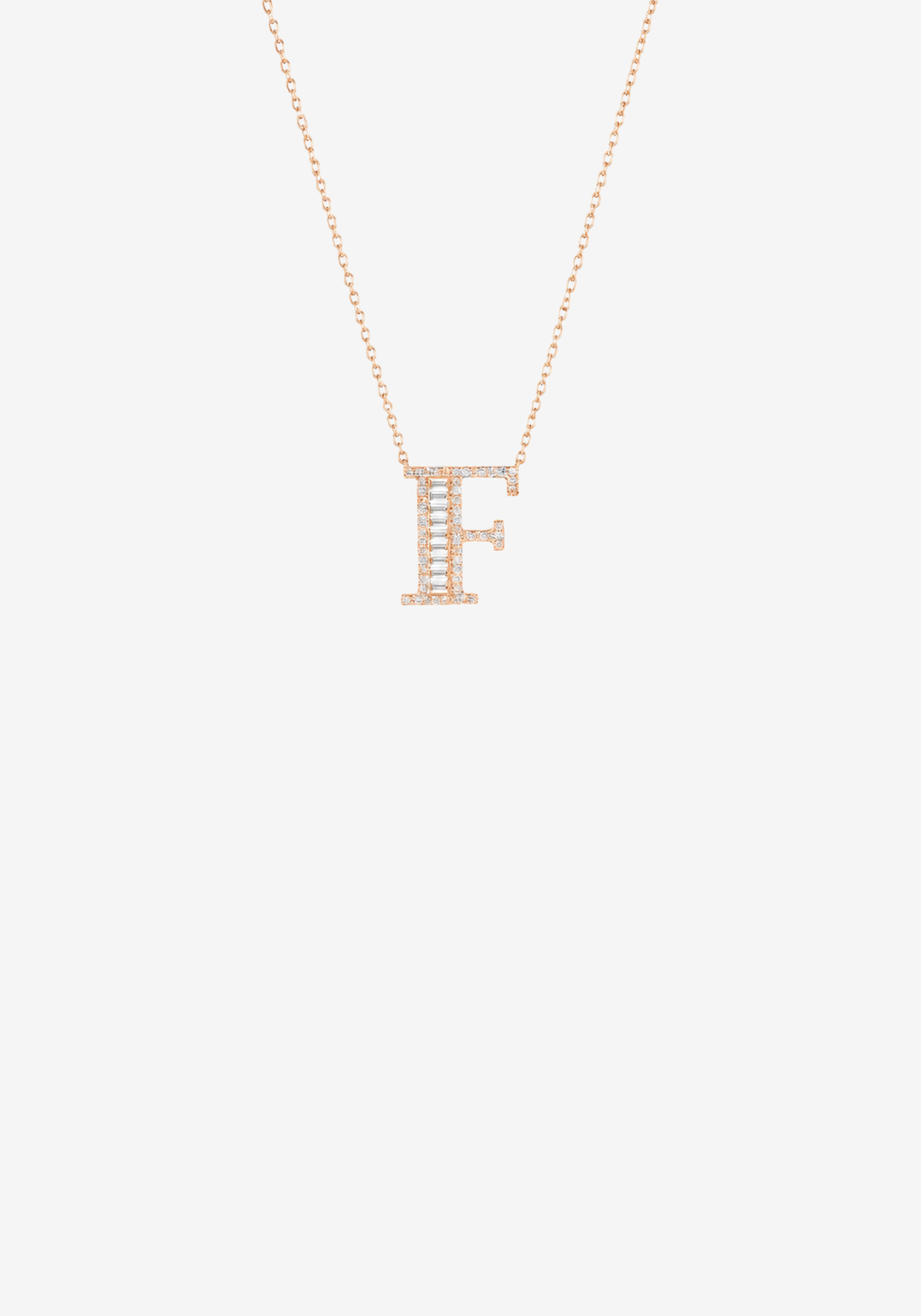 Letter Gold Necklace with Diamonds