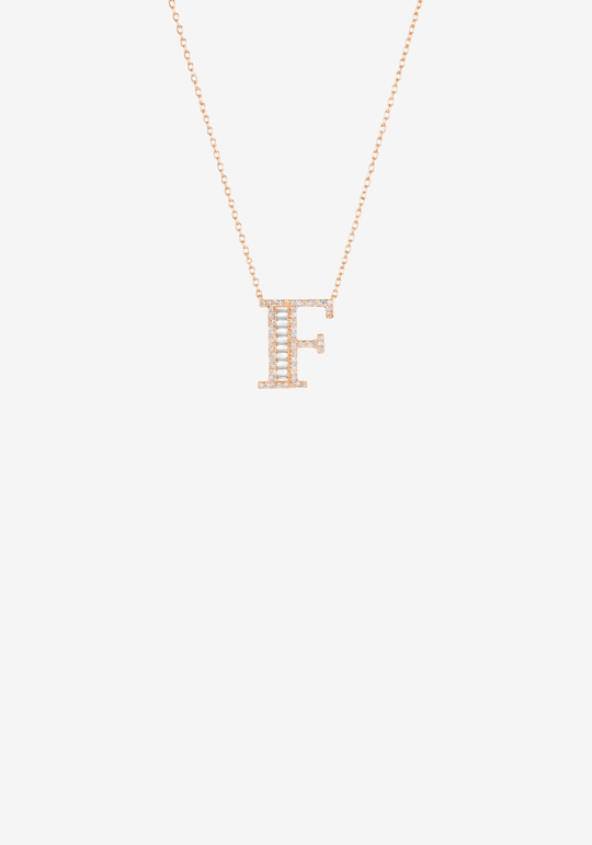 Letter Gold Necklace with Diamonds