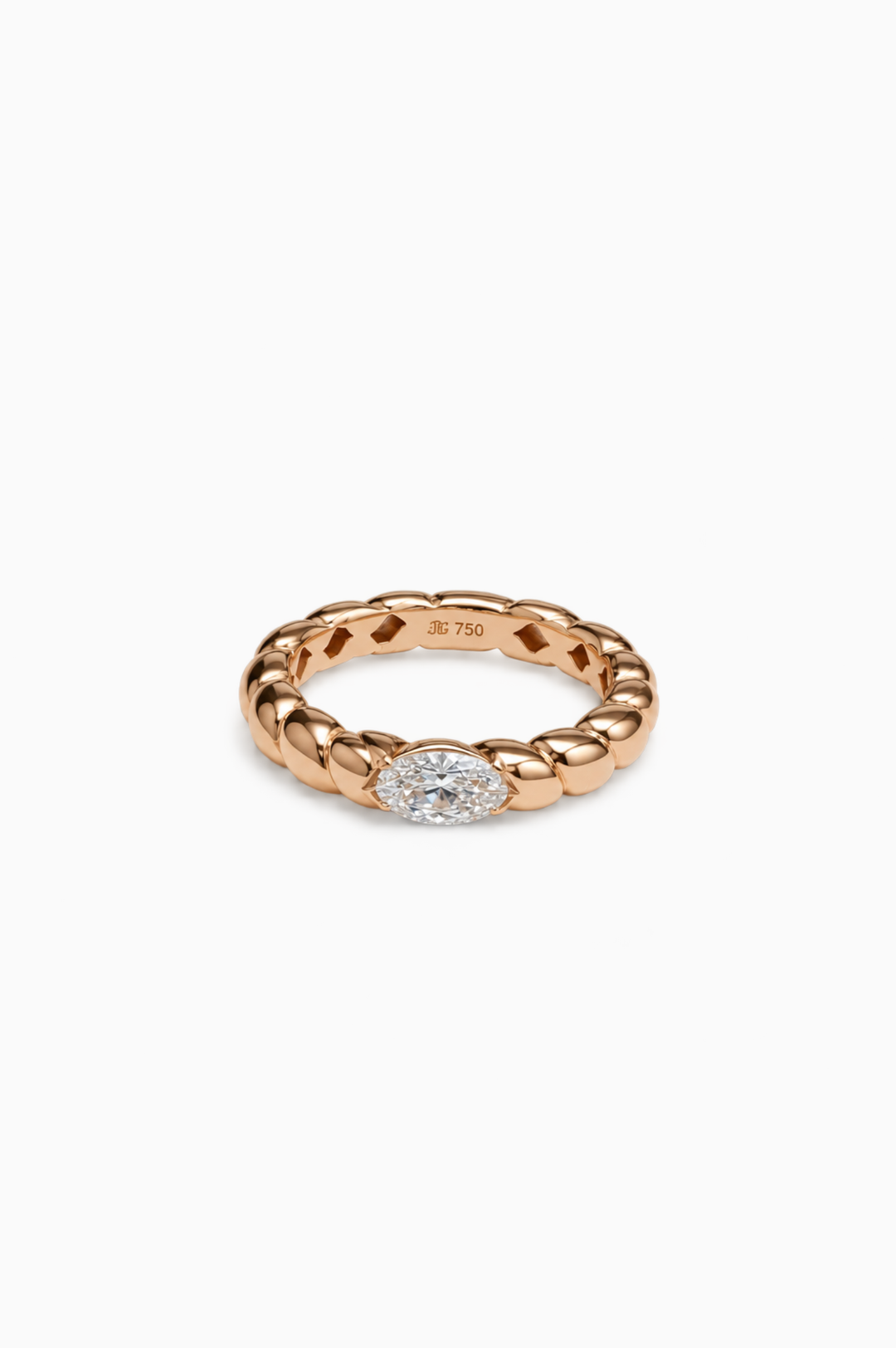 Pink Gold Ring with Diamond