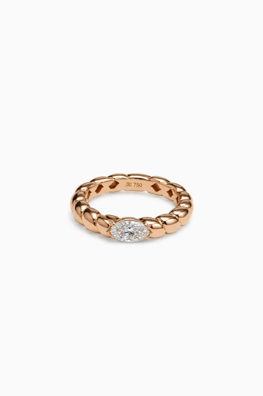 Pink Gold Ring with Diamond