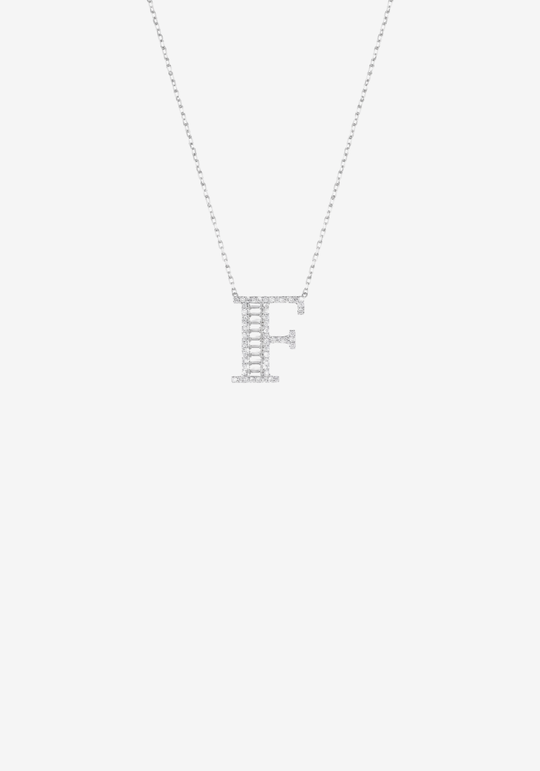 Letter Gold Necklace with Diamonds