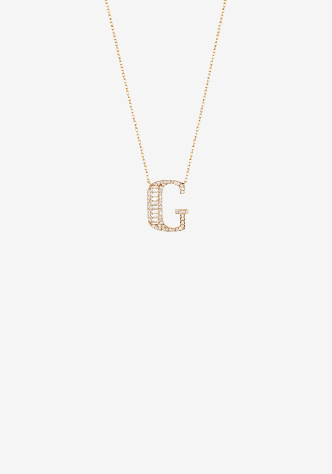 Letter Gold Necklace with Diamonds