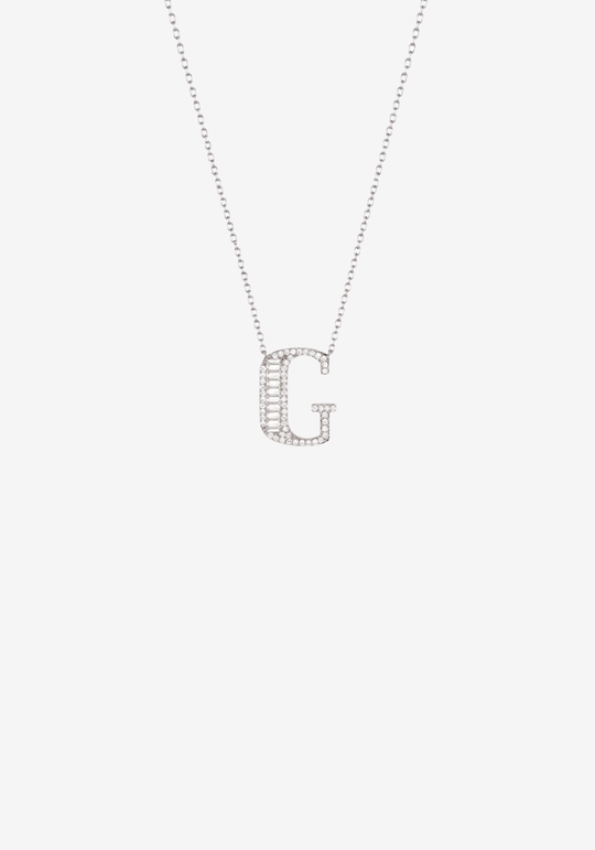 Letter Gold Necklace with Diamonds