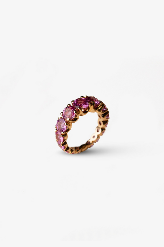 Pink Gold Ring with Pink Sapphires