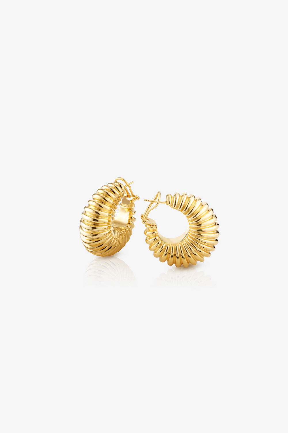Gold Loop Earrings with Texture I