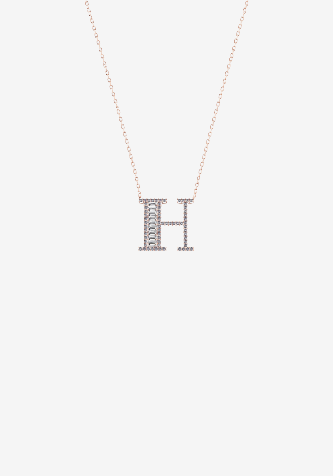 Letter Gold Necklace with Diamonds