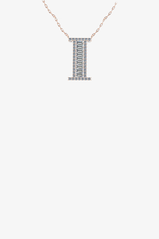 Letter Gold Necklace with Diamonds