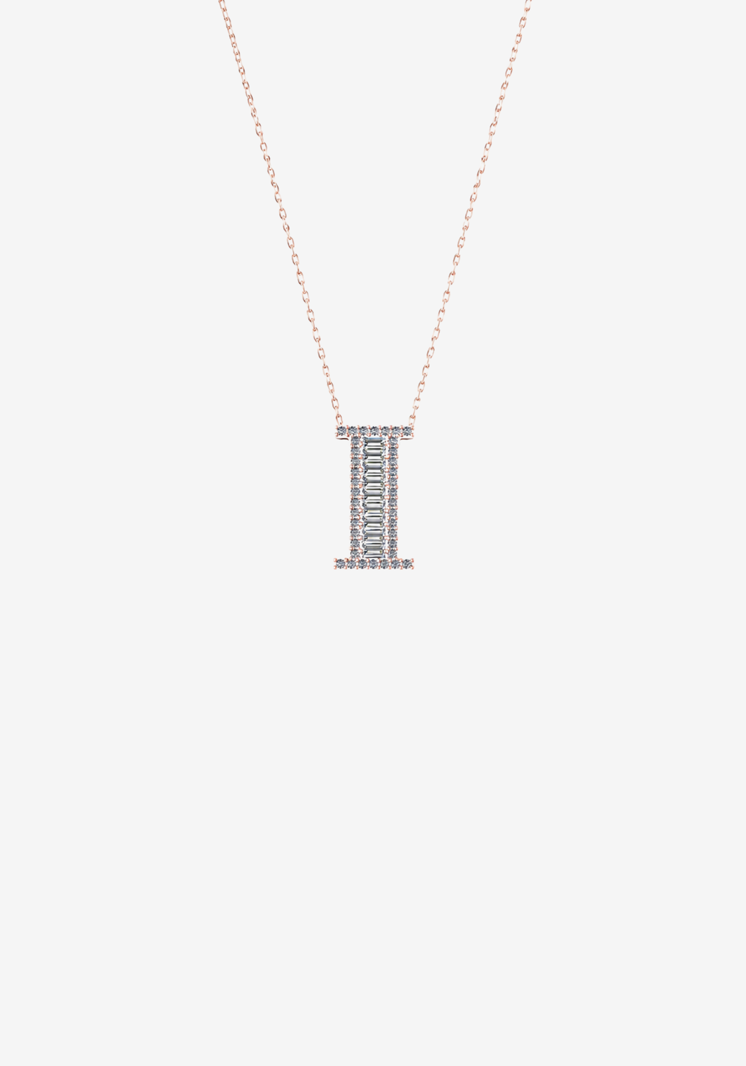 Letter Gold Necklace with Diamonds