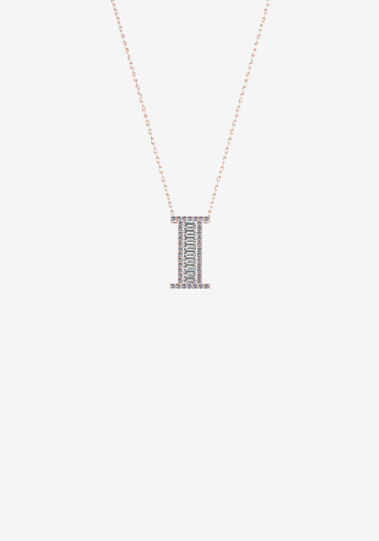 Letter Gold Necklace with Diamonds