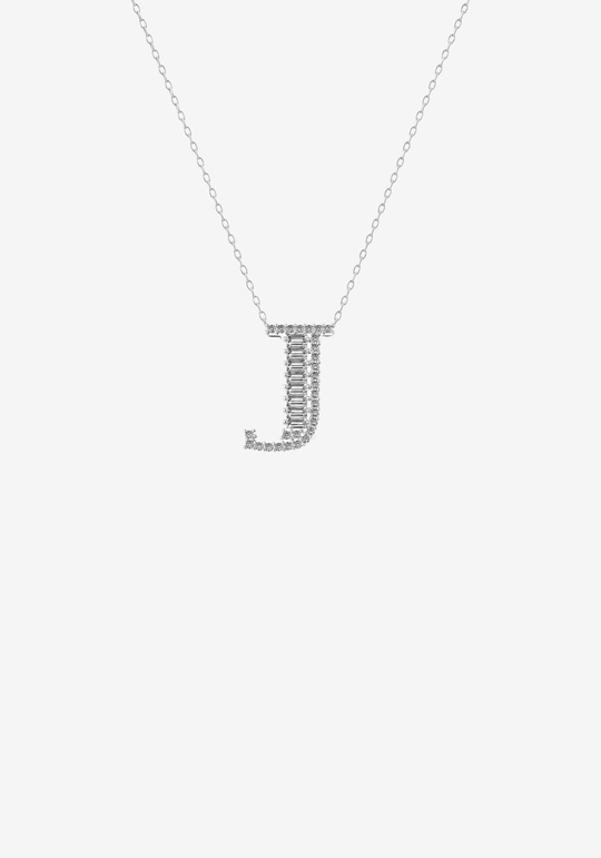 Letter Gold Necklace with Diamonds