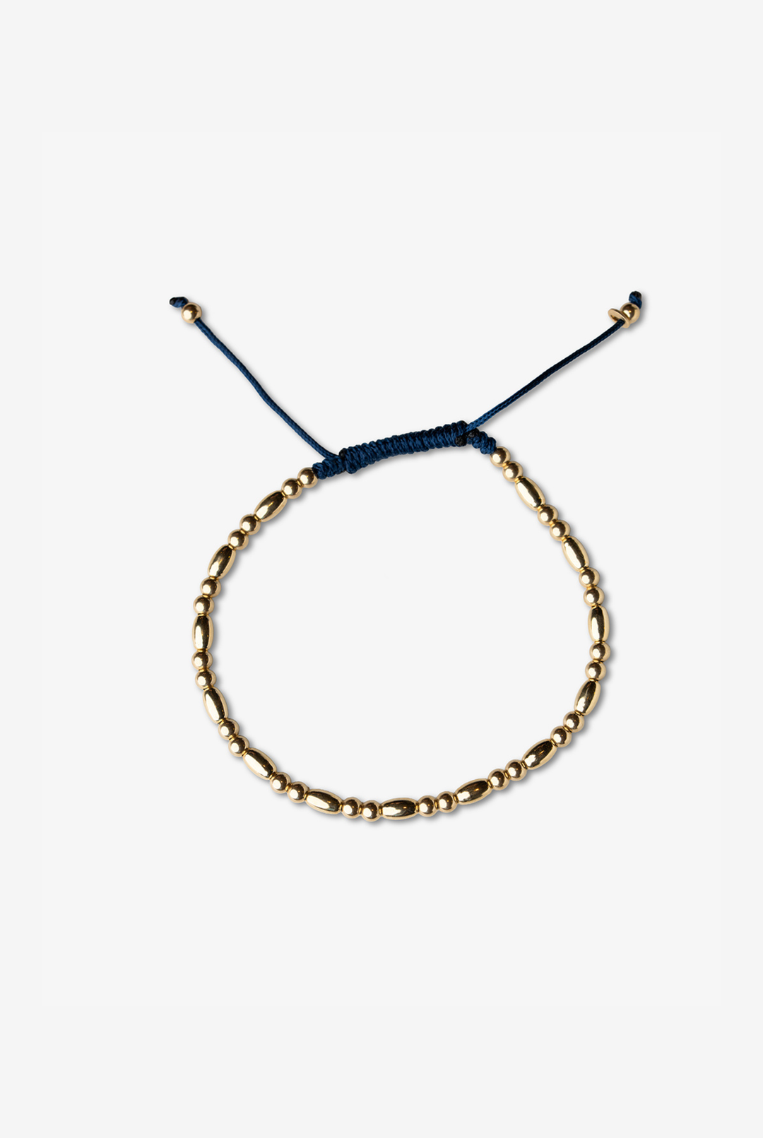 Yellow Gold Bracelet with Blue Cotton
