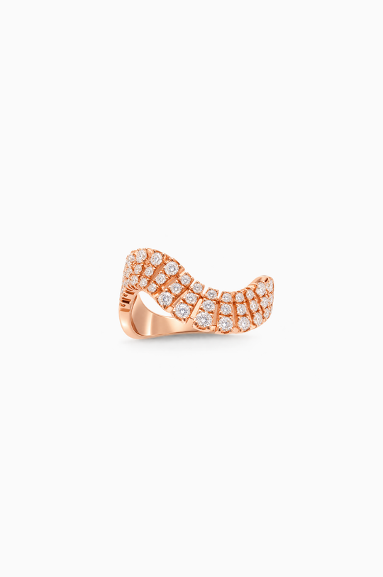 Anel Smokey Club em ouro rosa com diamantes