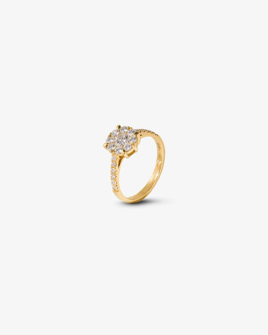 Pink Gold Engagement Ring with Diamonds
