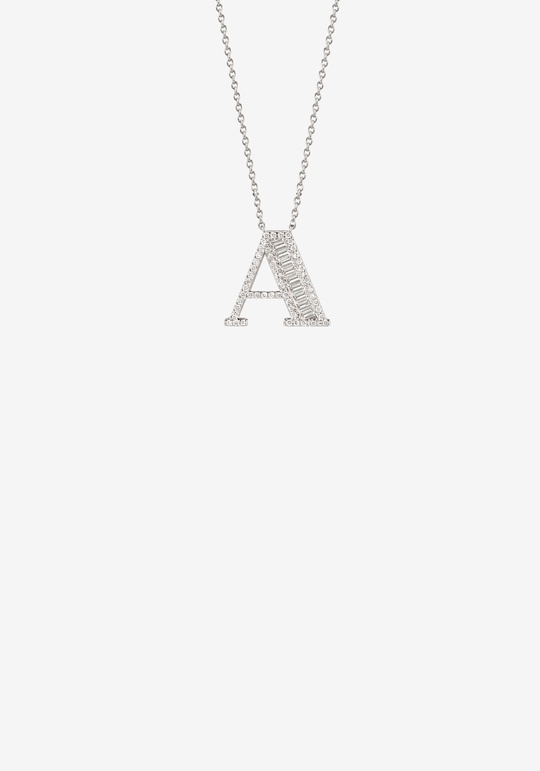 Letter Gold Necklace with Diamonds