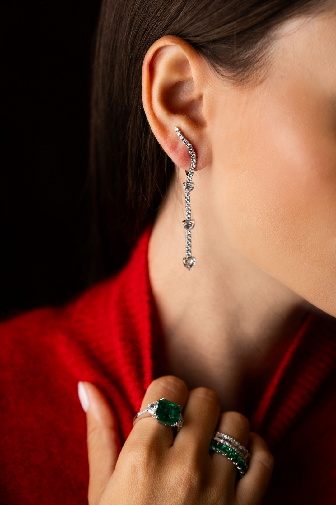 White Gold Earrings with Diamonds