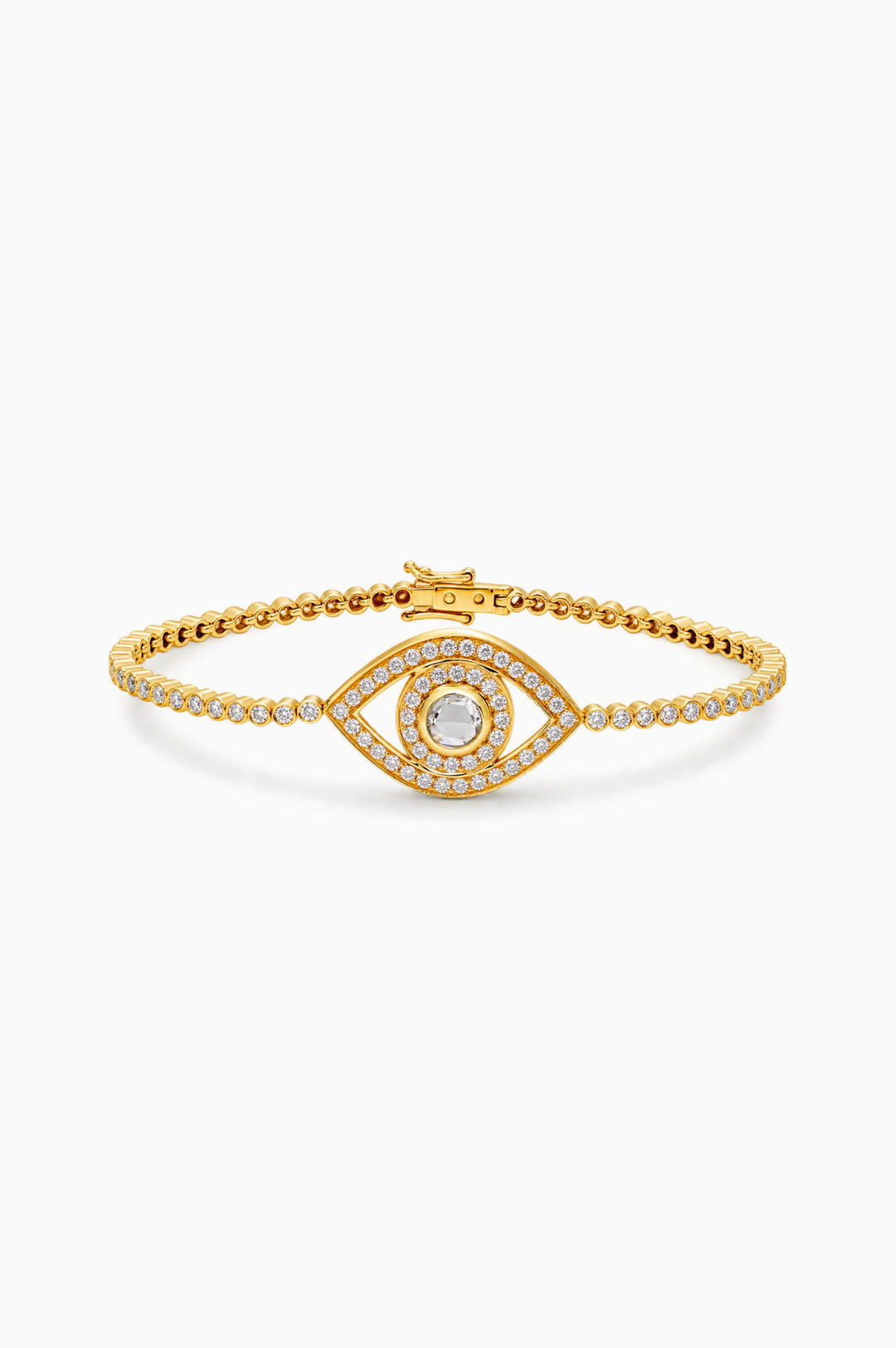 Eye Yellow Gold Bracelet with Diamonds