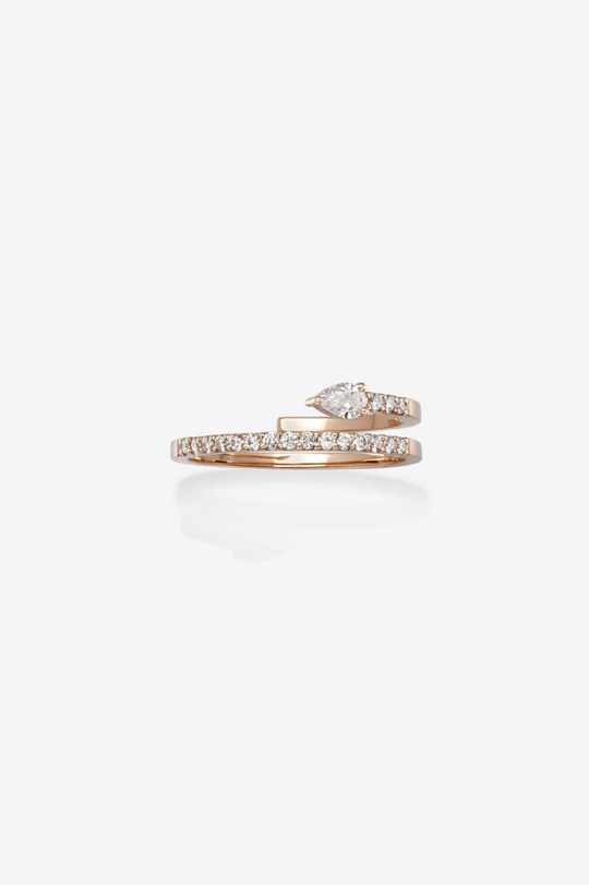 Pink Gold Sattelite Ring With Diamonds