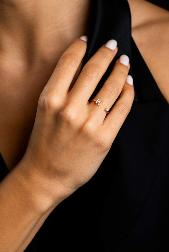 Letter K Gold Ring