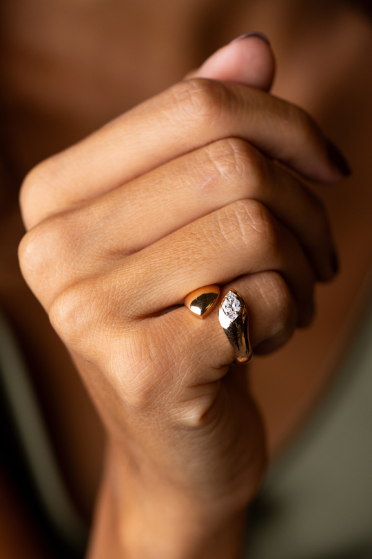 Pink Gold Ring with Diamond