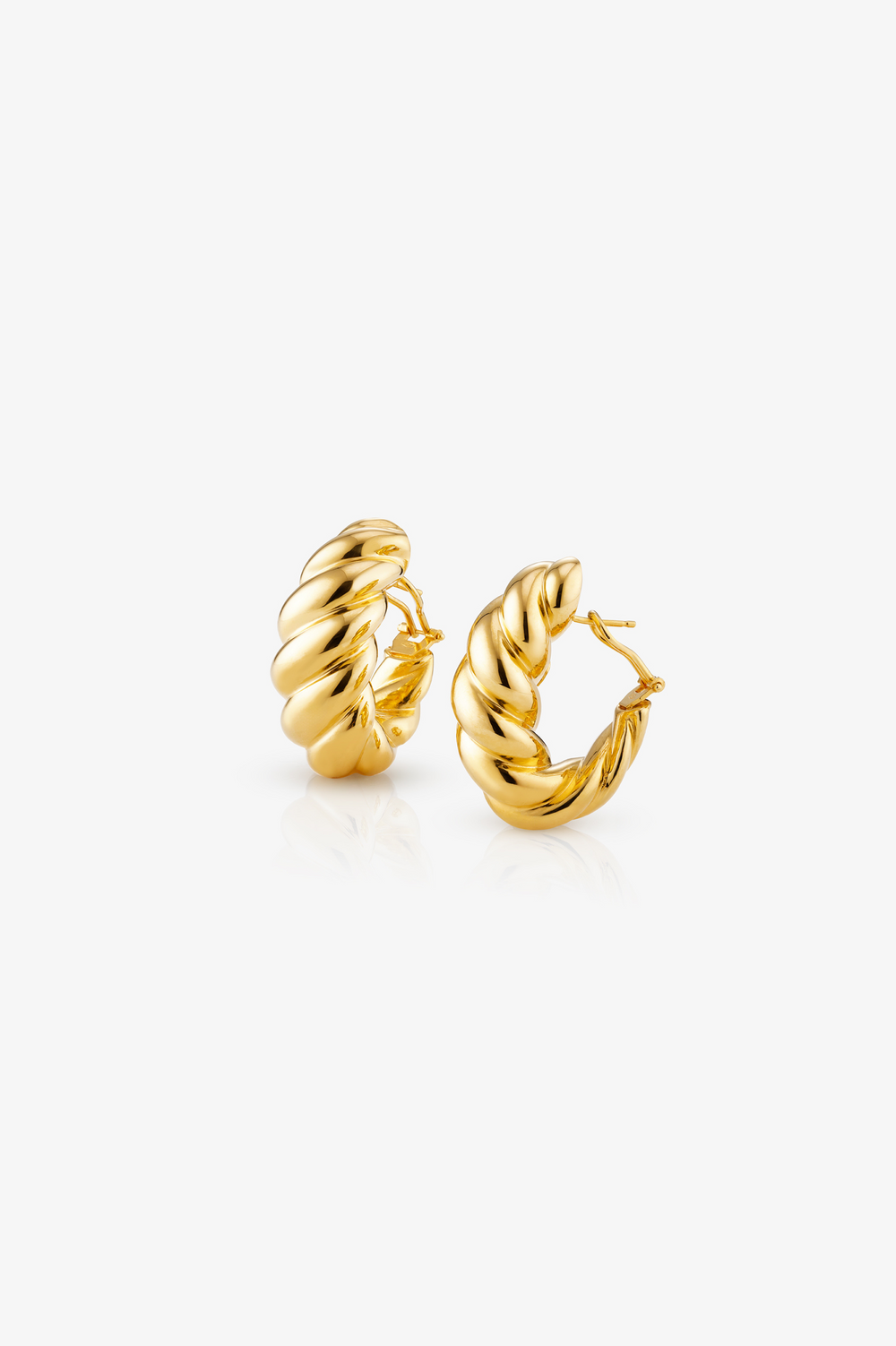 Gold Loop Earrings with Texture III