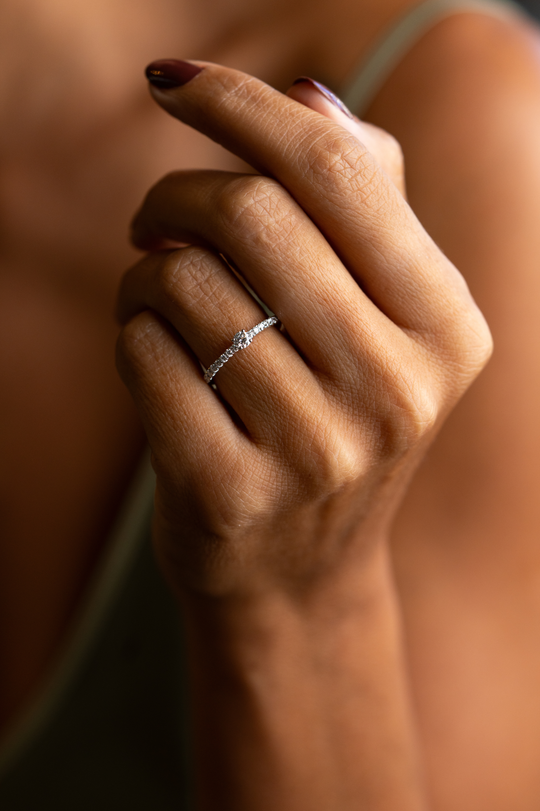 White Gold Engagement Ring With Diamonds