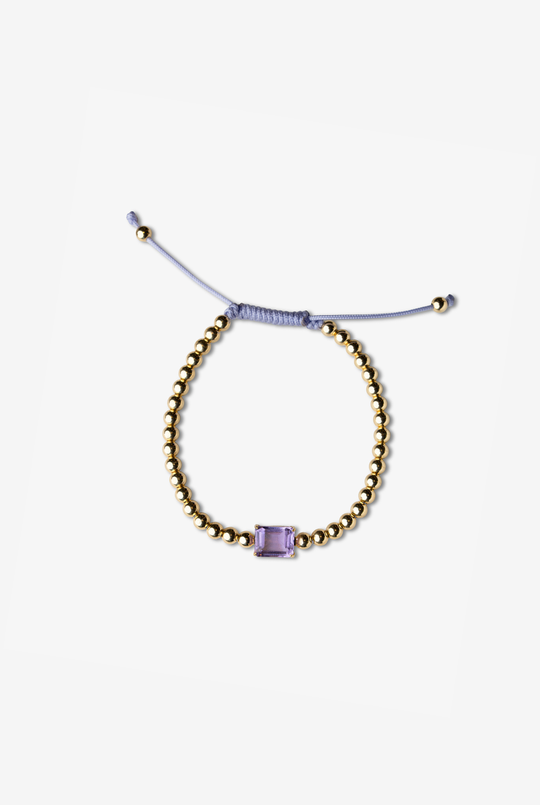 Yellow Gold Bracelet with Amethyst