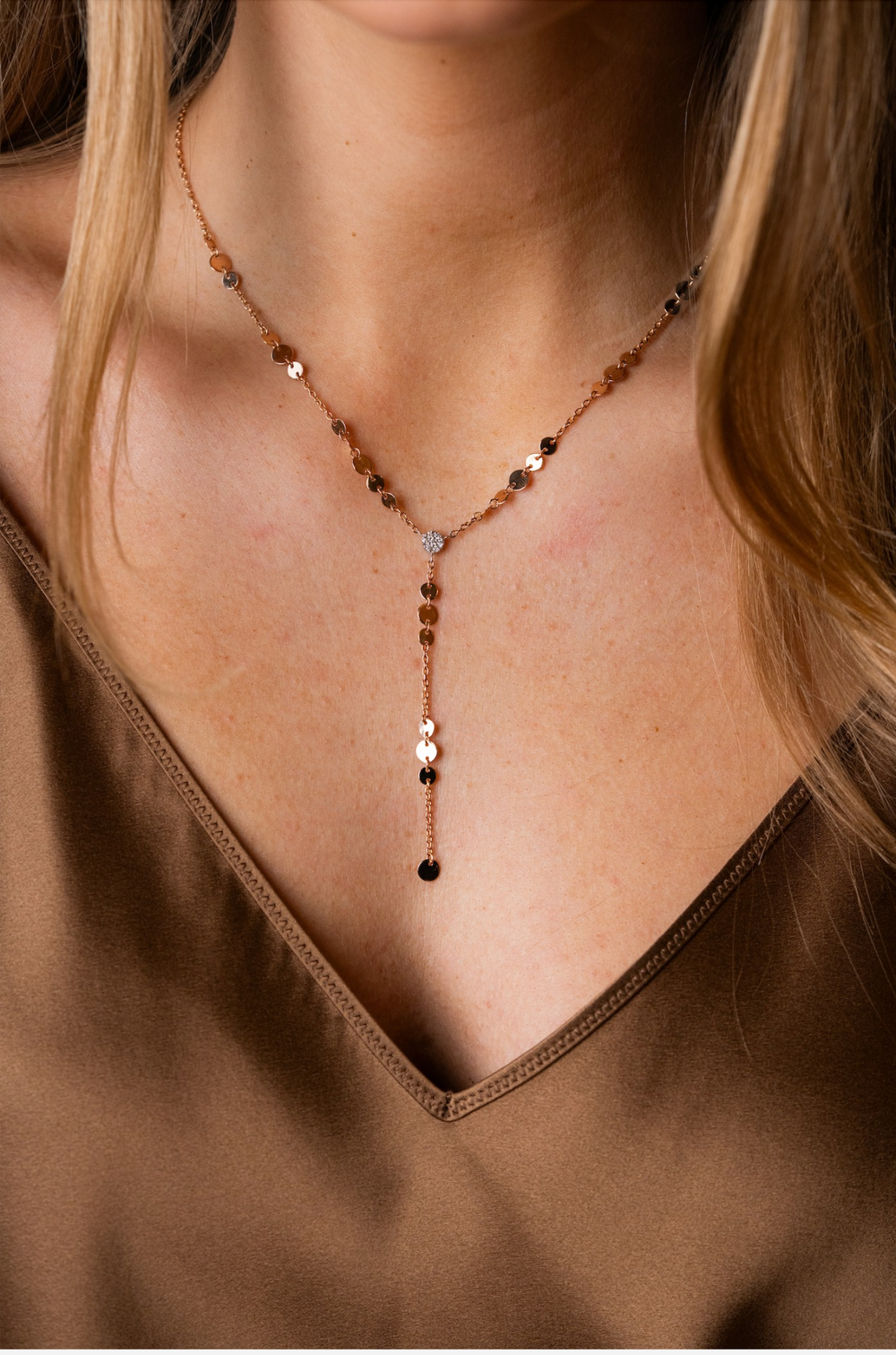 Millenuci Pink Gold Necklace with Diamonds