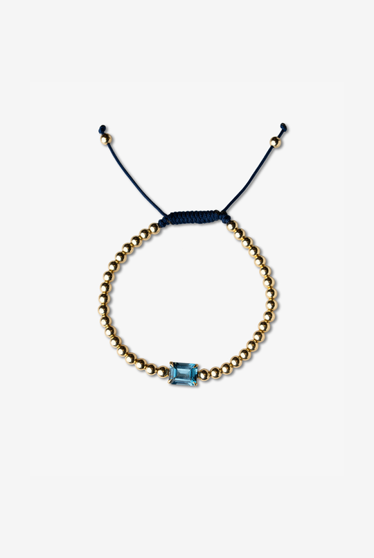 Yellow Gold Bracelet with Blue Topaz