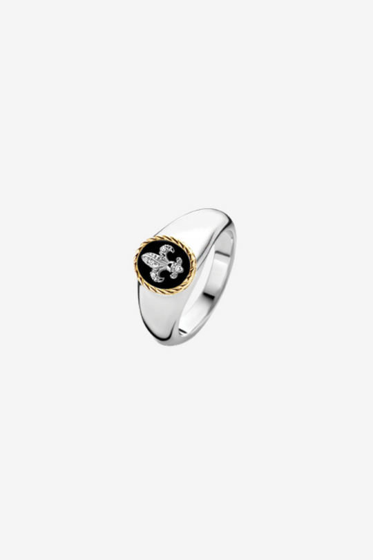 Fleur de Lis Black Ring