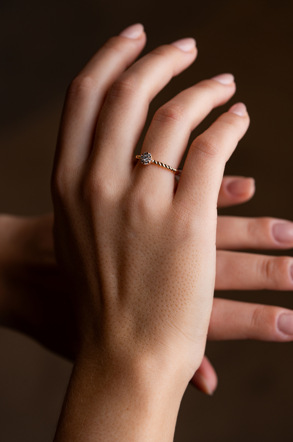 Gold and Diamonds Engagement Ring