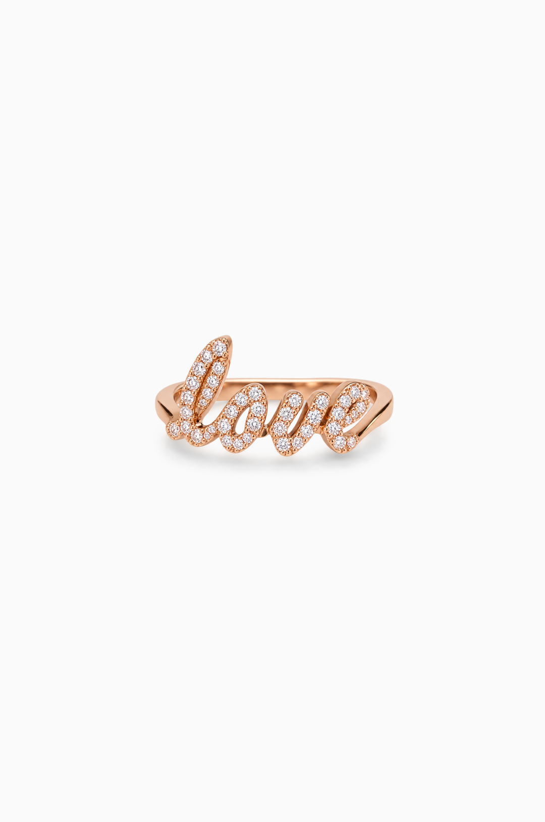 Love Pink Gold Ring with Diamonds