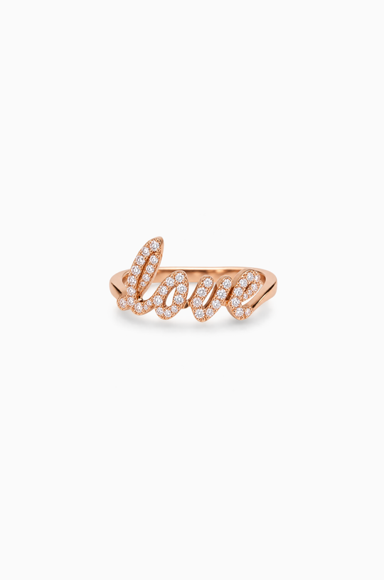 Love Pink Gold Ring with Diamonds
