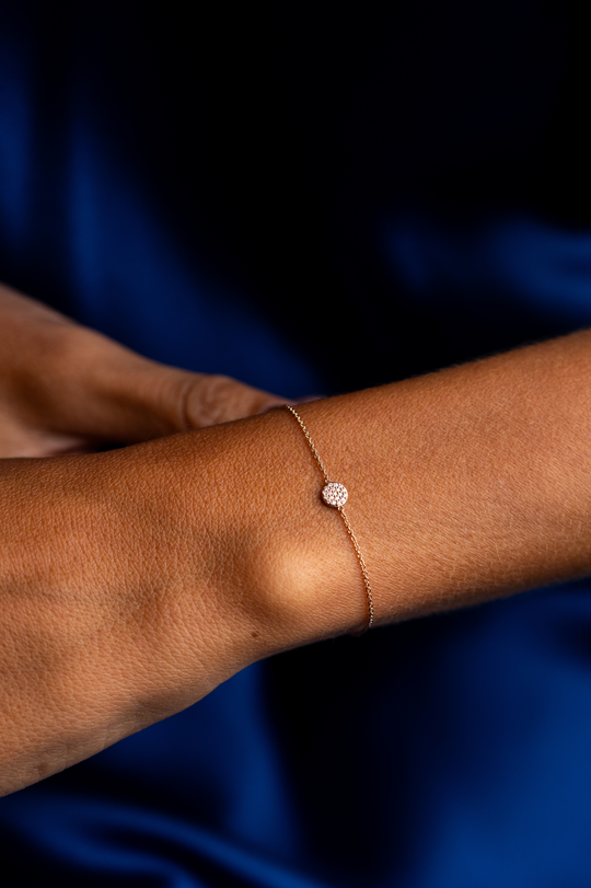 Pink Gold Chain Bracelet with Diamonds