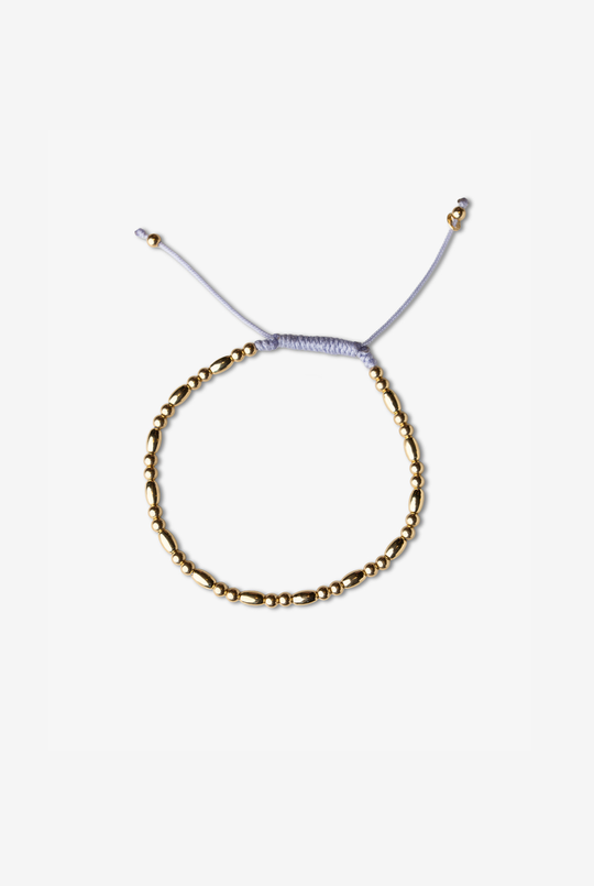 Yellow Gold Bracelet with Lilac Cotton