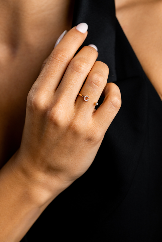 Letter G Gold Ring