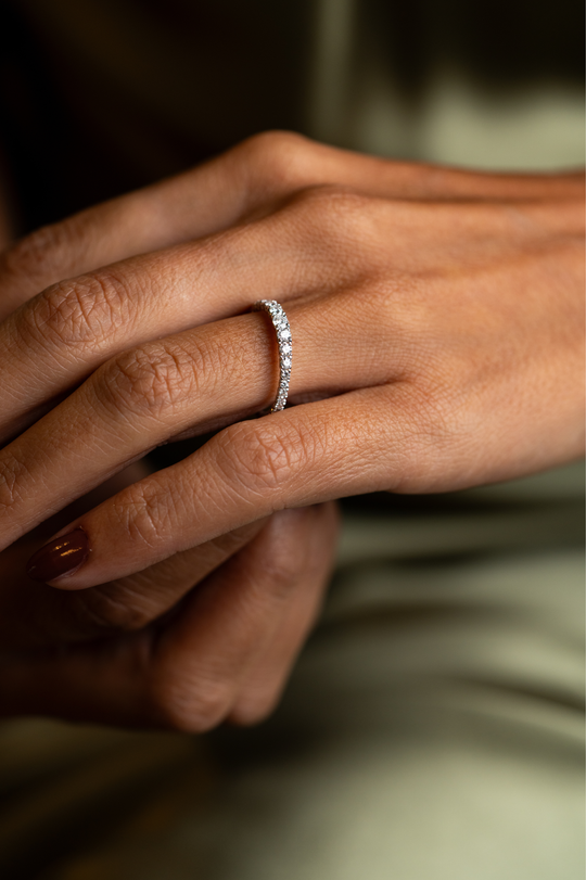 White Gold Engagement Ring with Diamonds