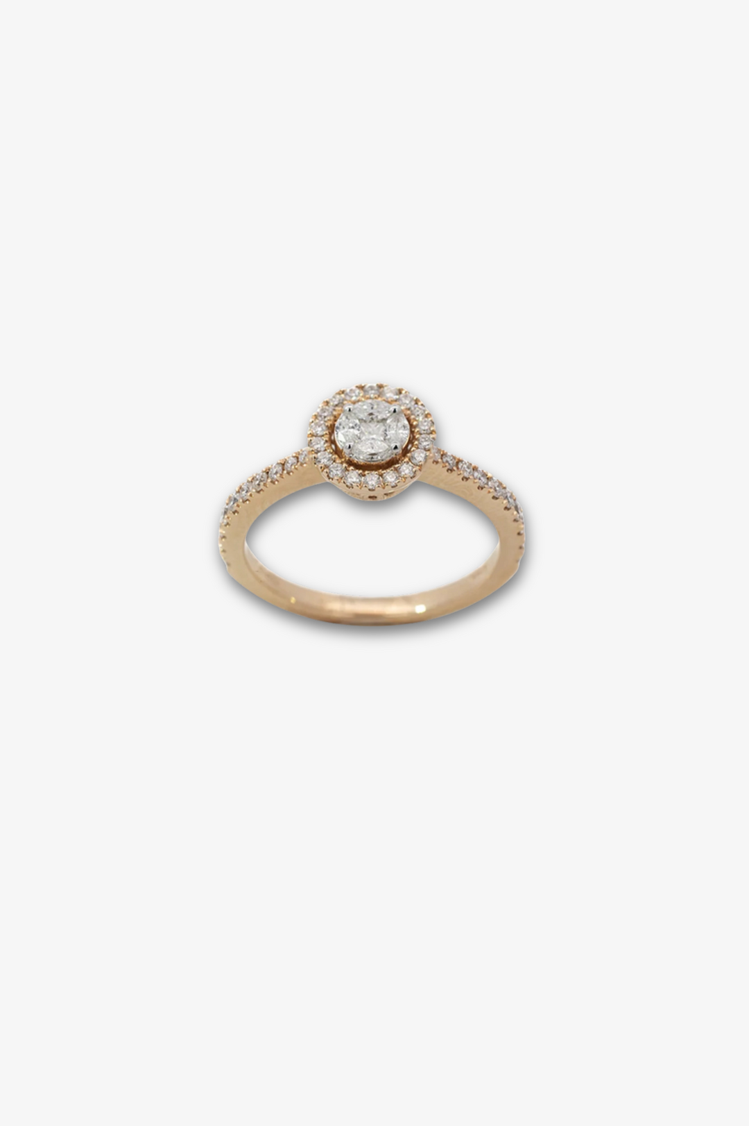 Pink Gold Engagement Ring with Diamonds