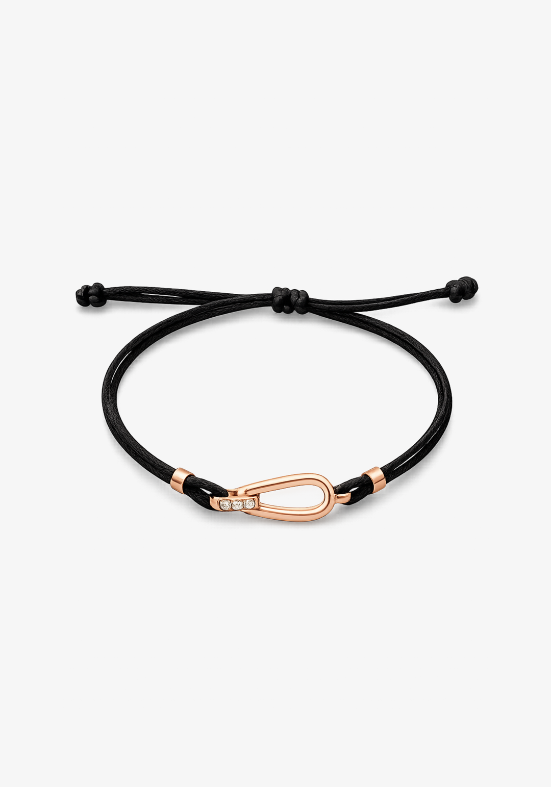 Pulseira em Ouro Rosa com Algodão Preto