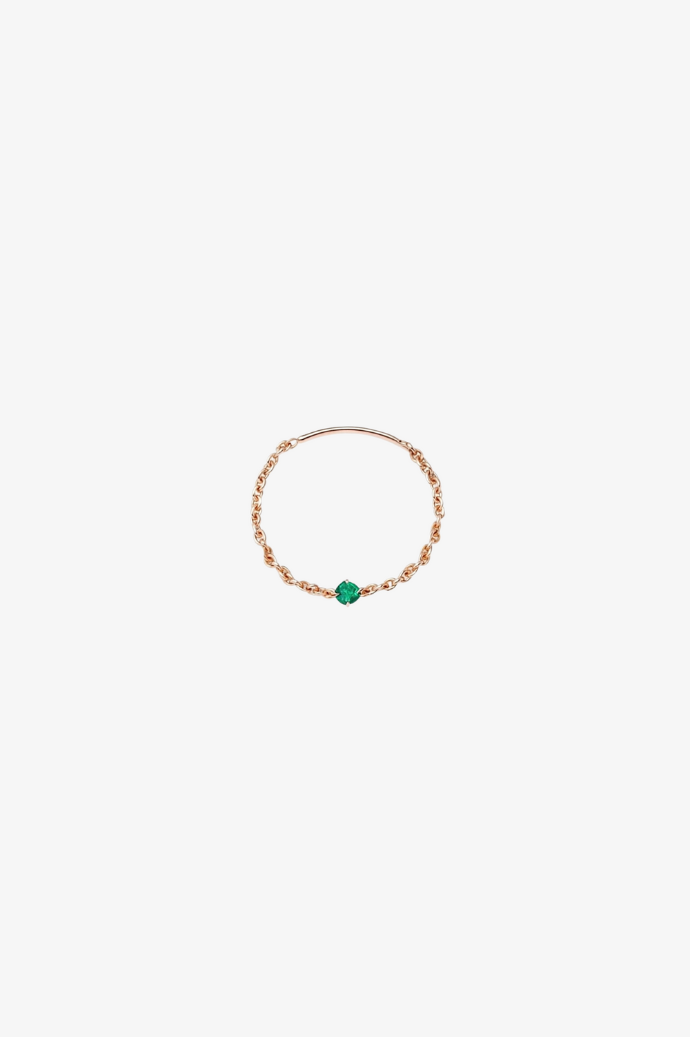 Soft Emerald Solitaire Chain Ring