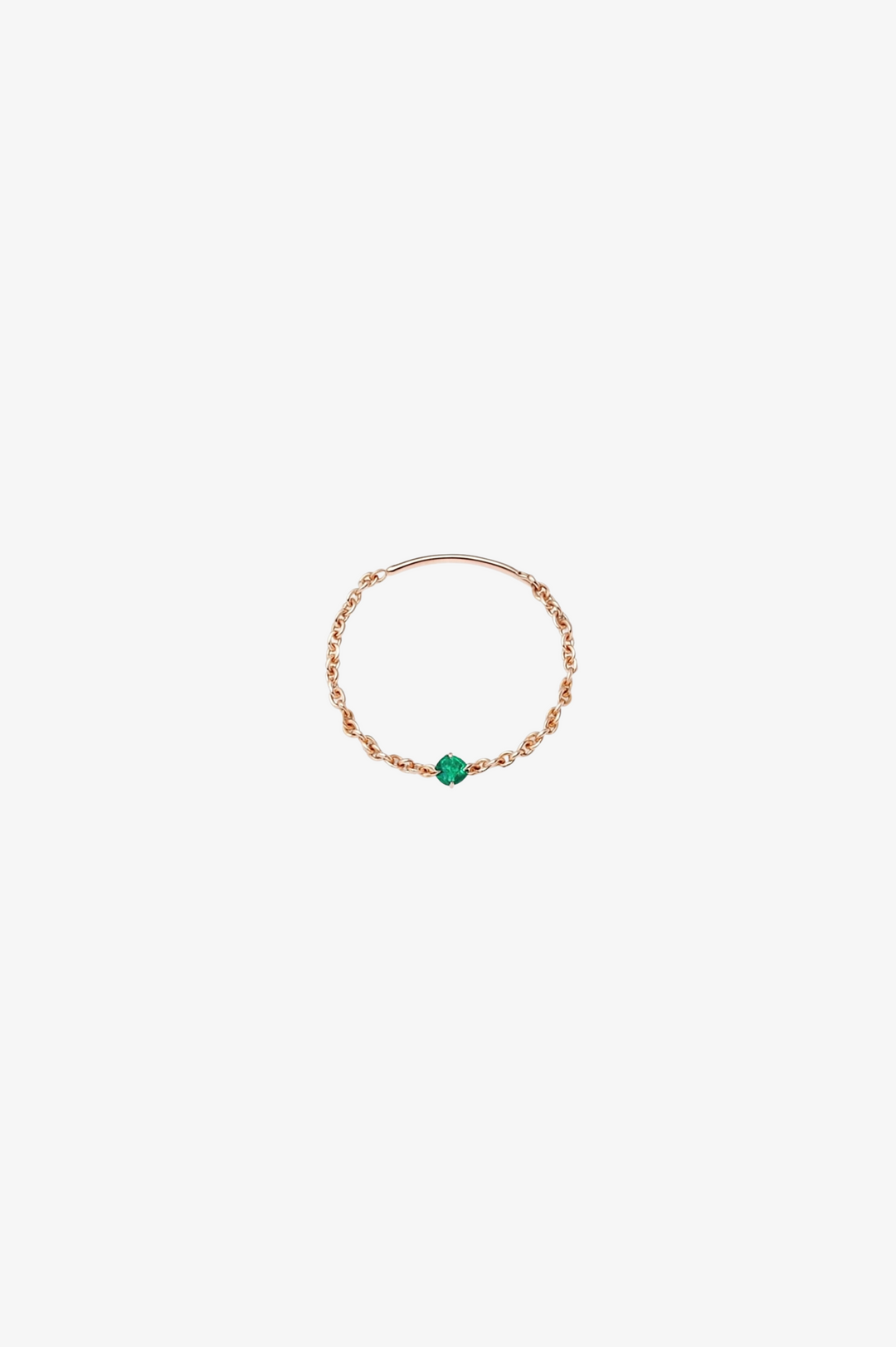 Soft Emerald Solitaire Chain Ring
