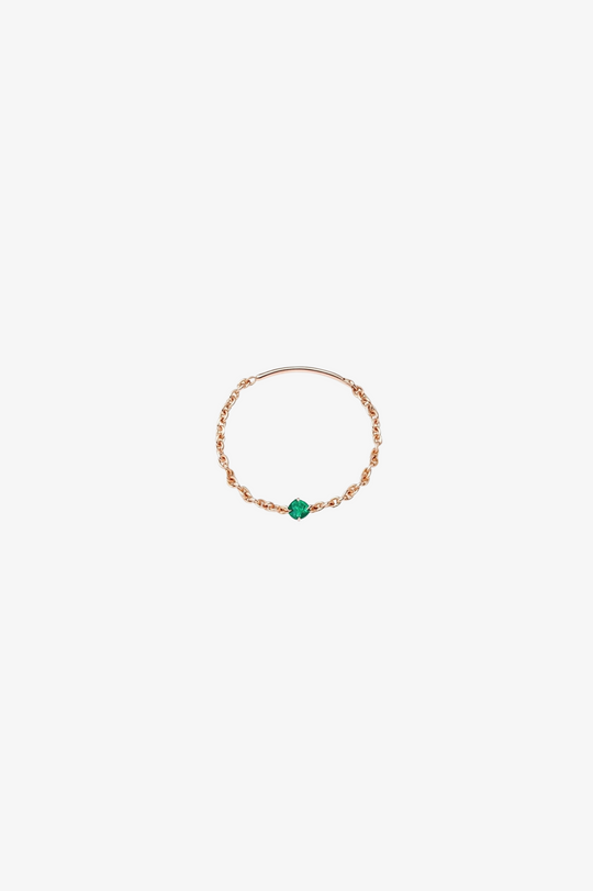 Soft Emerald Solitaire Chain Ring